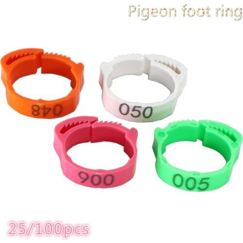 Pigeon Leg Bands Poultry Dove Bird Parrot Clip Rings Band Foot Ring Pigeon Supplies Bird Appliances 25/100 Pcs