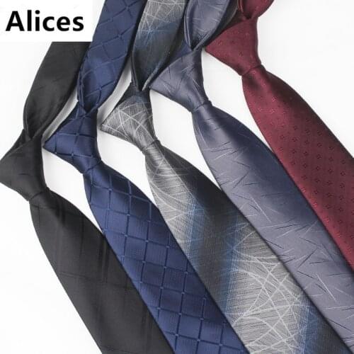 New Solid Color Red Blue 8CM Width Black Ties for Men Jacquard Woven Silk Neck Tie Suit for Formal Party Wedding Ties