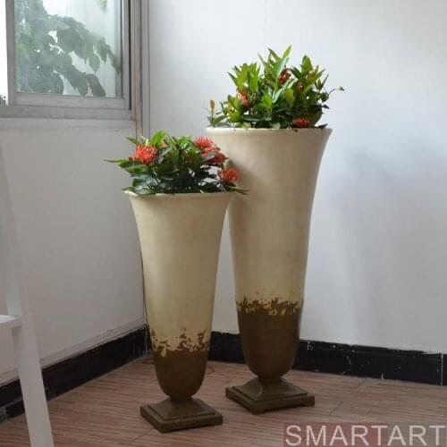 If the SMARTART glass steel mall model room villa Club Project flower vase floor decoration