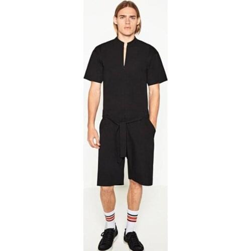 European and American high street style casual overalls shorts overalls overalls loose summer tide mens pants large size mens