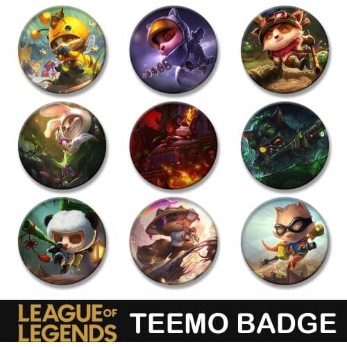 League of Legends Champion Teemo Badge LOL Beemo Little Devil Omega Character Brooch Hot Game Clothing Backpack Decoration Gifts