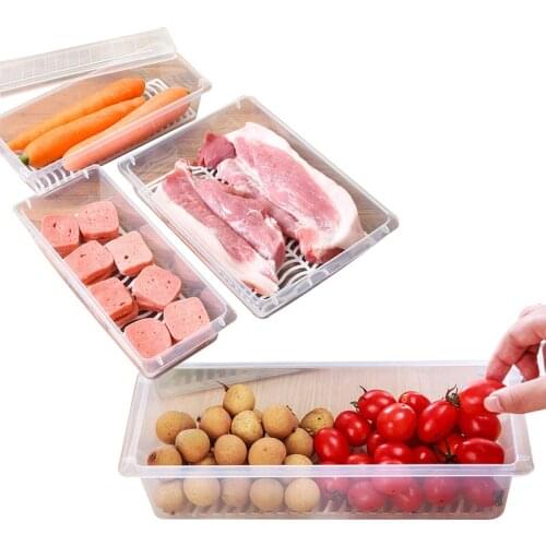 Refrigerator Keep Fresh Storage Box Kitchen Drain Storage Shelf Multifunction Desktop Jewelry Cellphone Router Storage Box