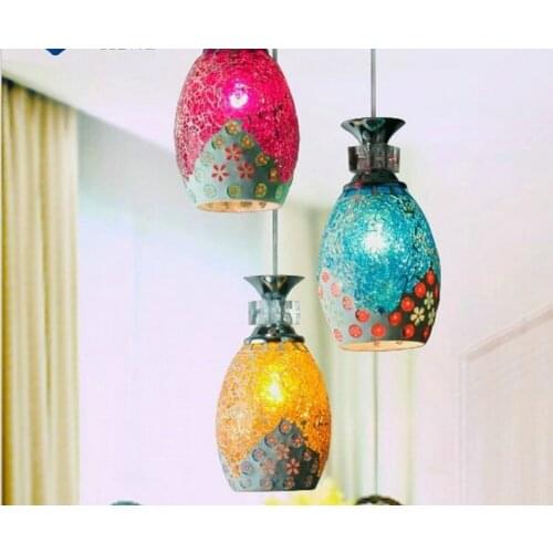 FREESHIPPING Mosaic restaurant lamp pendant light bedroom lamp living room lights child light stair Pendant LAMP