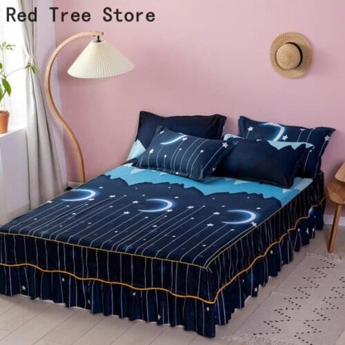 3d Printed Soft Bed Sheet Skirt Moon Night Bedspread Cartoon Flat Sheets Mattress Cover Bedding For Kids Adults No Pillowcase