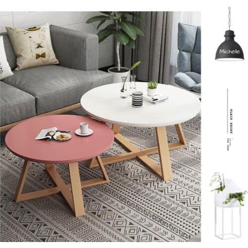 Nordic contracted and recreational small tea table sitting room household use small family simple and simple real woodiness circ
