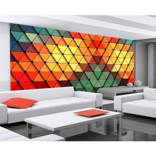 Custom wallpaper geometric, geometric puzzles art for living room sofa bedroom TV wall waterproof fabric papel de parede