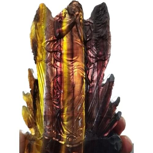 Natural Crystal Stone Fluorite Carving Bodhisattva Buddha Statue Quartz Mineral Healing Gem Reiki Feng Shui Home Decoration Gift