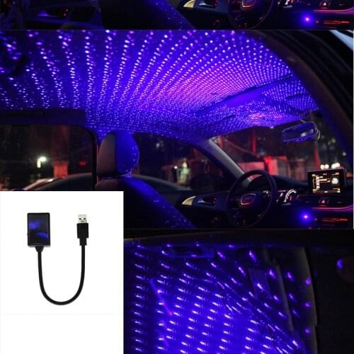 Car Interior Roof Galaxy Star Projector Lamp USB Powered LED Starry Sky Night Light for Car Home Room Ceiling Decor Plug n Play