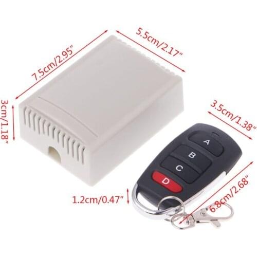 24V 4CH Relay Wireless RF Remote Control Switch Receiver Module + 2 Transmitter