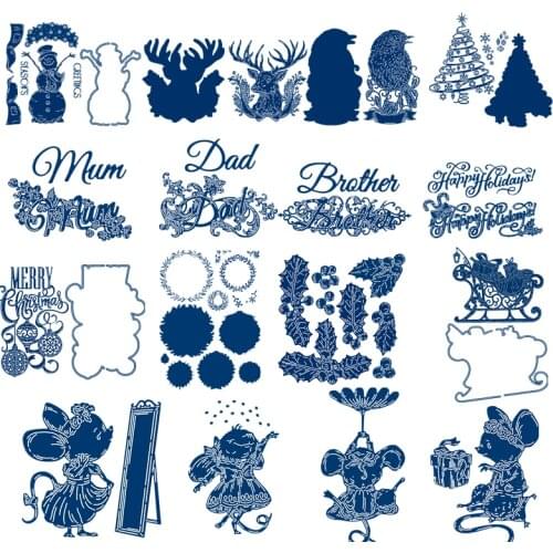 Christmas Holy Elk Flower Metal Cutting Dies Stencils For DIY Scrapbooking Decoration Embossing Supplier Handcraft Die Cut 2019