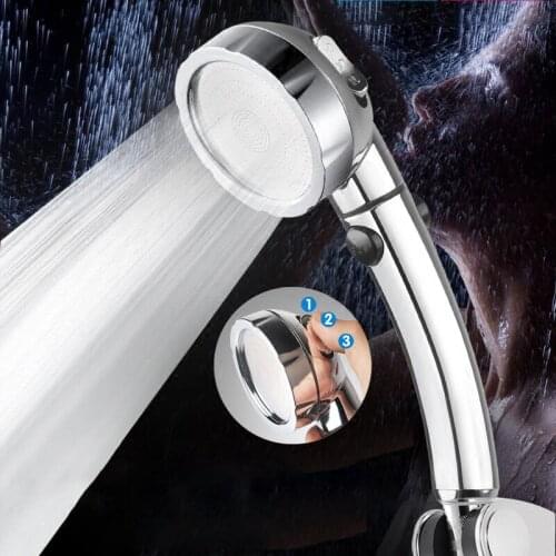 Handheld Bathroom Water Saving Shower Head Plastic ABS Chrome Finish High Pressure SPA/Rain Showerhead with Stop Switch+Hose