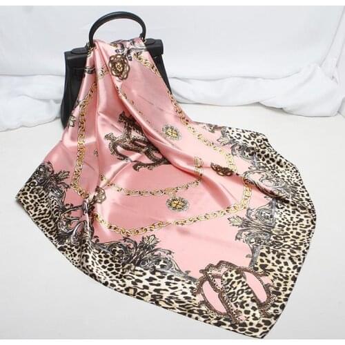 Scarf women luxury Fashion Silk Square Scarf For Women 90*90cm Neck Hair Tie Band Bag Warp Soft Neckerchief Hijab Female Foulard