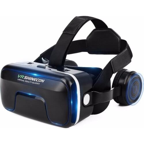 Shinecon Upgraded Z4 VR Large Viewing Immersive Experience Vr box 3D Virtual Reality Glasses with Stereo Headphone with gampad