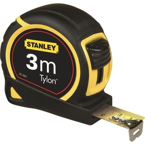 Stanley ST130687 Metre Tylon, 3 mX13mm, Ribbon Locking, Automatic Return, Practical Meter