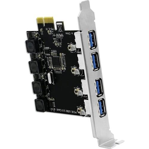 4 Ports USB 3.0 Super Fast 5Gbps PCI Express(PCIe) Expansion Card for Windows Server, XP,7,Vista,8,8.1,10