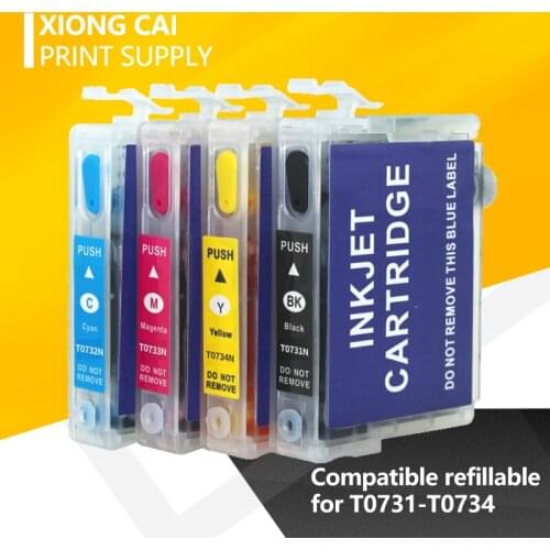 T0731 0732 0733 0734 refillable Ink Cartridge for Epson 73 T0731N 73N T30 TX203 TX510F TX210 CX5900 T40W TX205 TX209 TX409 TX113