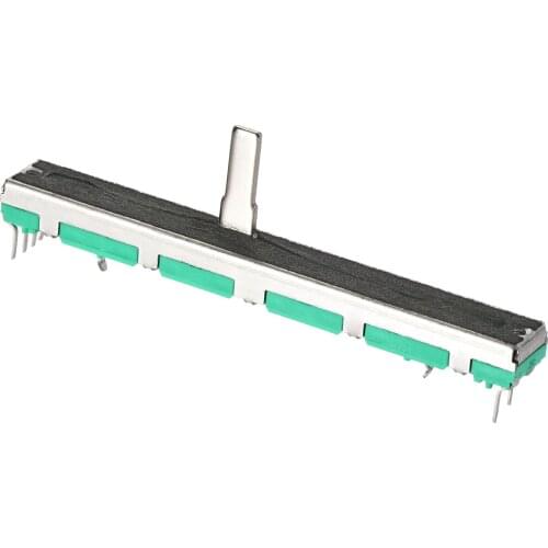 Uxcell Fader Variable Resistors Mixer 75mm Straight Slide Potentiometer B10K Ohm Dual Channel 5 Pcs