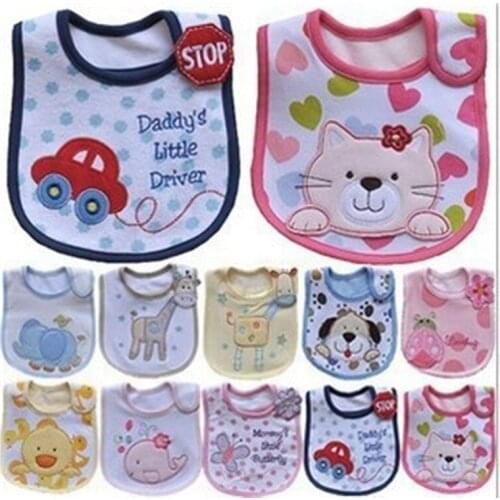 5 pcs/lot Newborn Baby Bibs Waterproof Bib Bandana Baberos Bibs For Girls Boys Cotton Bib Infant Burp Feeding Clothing 0-3 Years