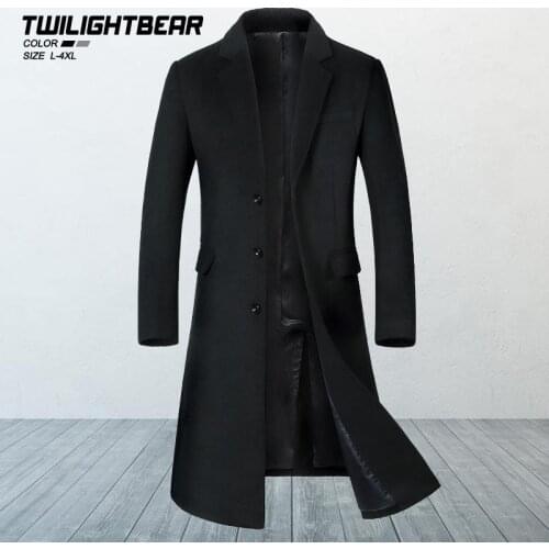 New Mens Wool Long Coat Winter Brand Fashion High Quality Plus Size Wool Parka Coat For Men Overcoat Casaco Masculino By1810