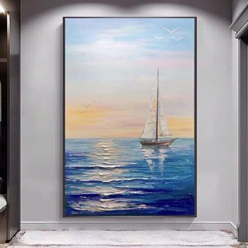High Quality Hand-painted knife modern Oil Painting Wall Art Landscape Painting for living room bedroom landscape oil paintings