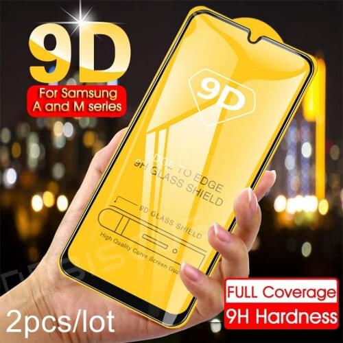 5D 9D Curved Tempered Glass For Samsung Galaxy A10 A20 A20E A30 A40 A50 A60 A70 M10 M20 M30 M40 Glass Screen Protector 360 Cover