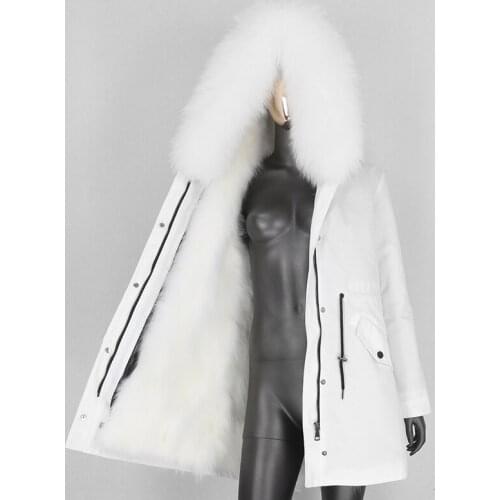BLUENESSFAIR 2020 Long Parka Waterproof Real Fur Coat Winter Jacket Women Natural Raccoon Fox Fur Collar Hood Warm Outerwear New