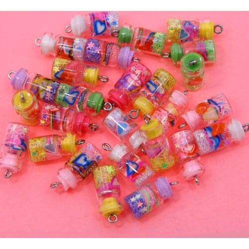 10pcs Charms Star Heart Love Ocean Drift Bottle Pendants Crafts Making Findings Handmade Jewelry DIY for Earrings Necklace
