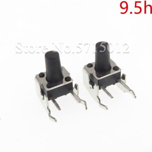 100pcs/lot 6*6*9.5mm Micro Momentary Tactile Tact Push Button Switch Touch Switches 2 Feet with Bracket