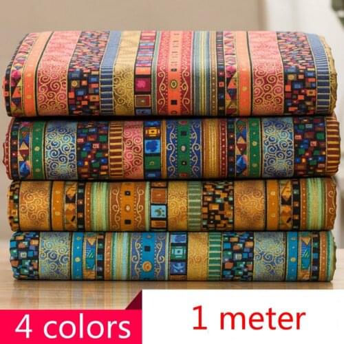 100x150cm African Style Cotton Linen vintage fabric DIY Handmade Textile Sewing Patchwork For Bags Dress Clothes