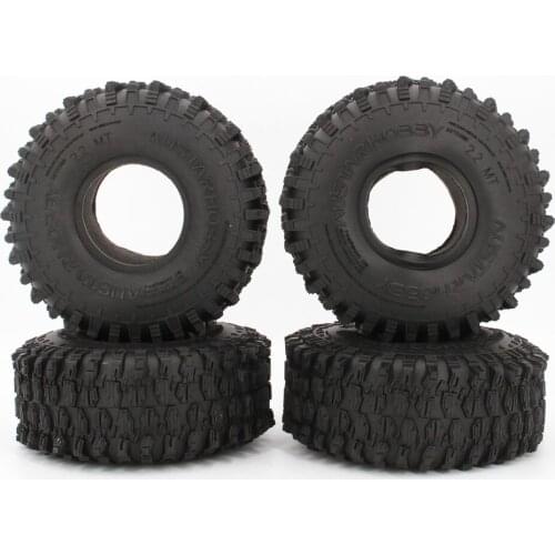 4PCS/SET 130*46MM 2.2 Rubber Terrain Tyre Wheel Tires for 1/10 RC Rock Crawler Axial SCX10 RR10 Wraith KM5