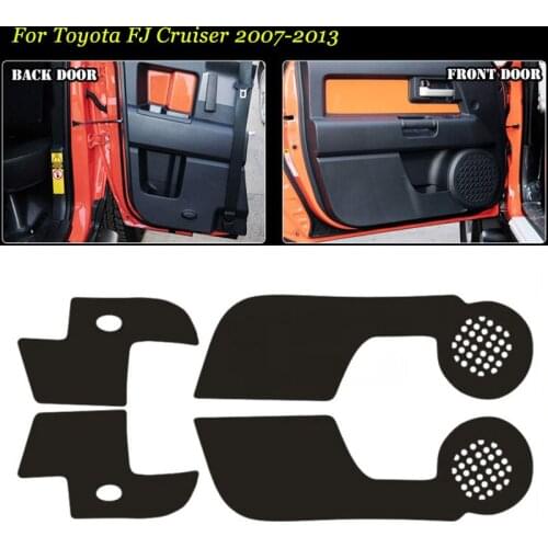 4 pcs Interior 3D Carbon Fiber Doors Side Edge Anti-kick Protection Pad Sticker For Toyota FJ Cruiser 07-2013