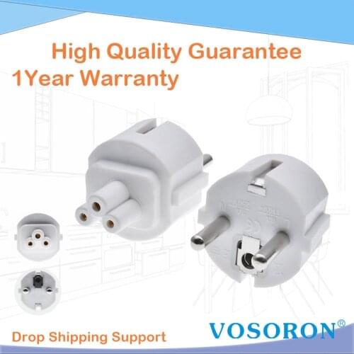 European CEE7/7 Schuko 2 Round Pins To IEC 320 C5 Receptacle Power Plug Convertor, EU-C5 AC Adapter For Laptop