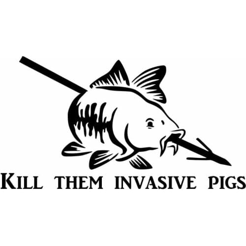 Carp Arrow Animal Decals High Quality Car Window Decoration Personalized Pvc Waterproof Decals Black/white, 17cm*10cm