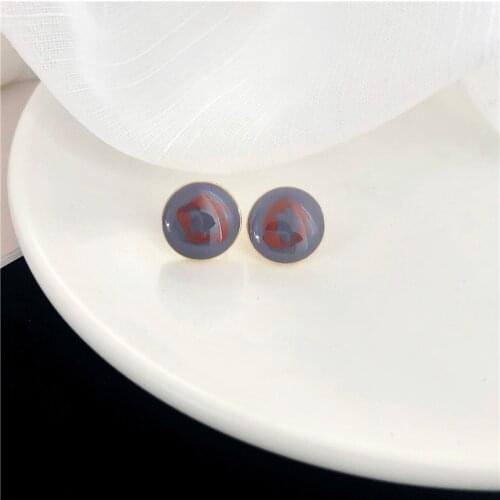 Temperament Simple Round Pattern Clip Earrings Women Korean Style Vintage Earrings