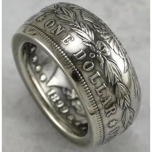 90% silver Morgan Silver Dollar Coin Ring 'eagle' 1899O Handmade In Sizes 8-16