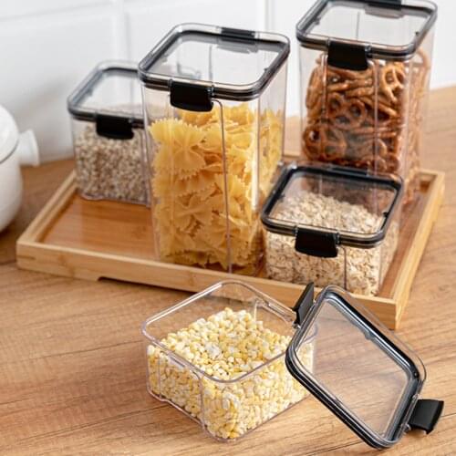 700/1300/1800ML Food Storage Container PET Kitchen Refrigerator Noodle Box Multigrain Tank Home Storage Transparent Sealed Cans