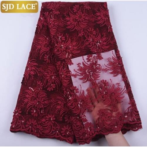 SJD LACE Milk Silk High Quality African Lace Fabric With 3D Applique French Tulle Lace Fabric For Festivals Materials Sew A1902