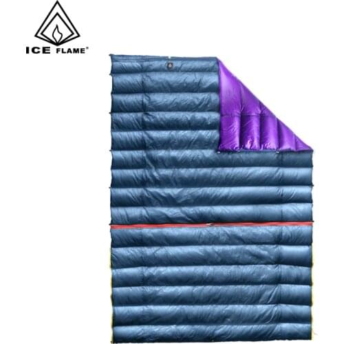 Ice Flame White Goose Down Sleeping Bag Outdoor Camping 7D 90% 3 Season Wearable Detachable Blanket Quilt Camp Backpacking