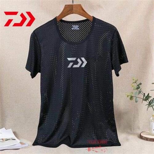 DAIWA Men Fishing Clothing Short Summer Thin Fishing Outdoor Sports Short Sleeve Quick-Drying Breathable Mesh Fishing T Shirt
