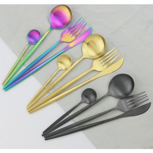 32Piece Dinnerware Set Gold Cutlery Set Knife Fork Spoon Dinner Set 304 Stainless Steel Tableware Set Kitchen Silverware Set