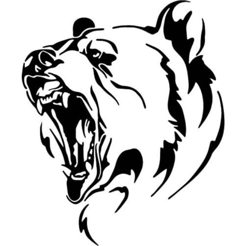 Dawasaru Roaring Brown Bear Animal Car Sticker Personality Decal Laptop Suitcase Truck Motorcycle Auto Accessories PVC,16cm*13cm