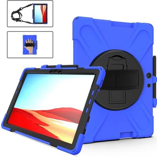 Drop resistance case for Microsoft Surface Pro X hybrid shock proof cover ProX stand holder with pen slot hand shoulder strap