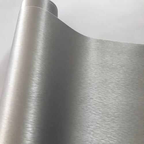 50cmx300cm Silver Brushed Aluminum Vinyl Wrap With Air Release Bubble Free Car Motorbike Sticker Wrapping