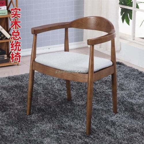 Presidents Chair New Chinese Solid Wood Armchair Study Computer Desk Office Chair Conference Room Mahjong Table Ring Chair