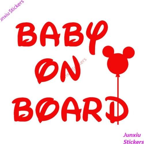 Reflective Cartoon Graffiti Baby on Board Car Stickers and Decal Cover Scratches Motorcycle Bumper Window Accessories KK15*13cm