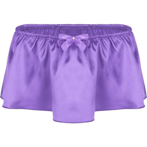 Mens Sissy Lingerie Sexy Shiny Briefs Skirted Panties G-string Thong Gay Underwear Erotic Lingerie Shorts Skirted Sleepwear