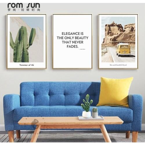 Nordic Vintage Posters Bus Travel Landscape Canvas Painting Wall Art Poster And Print For Living Room Kids Room Home Decoracion