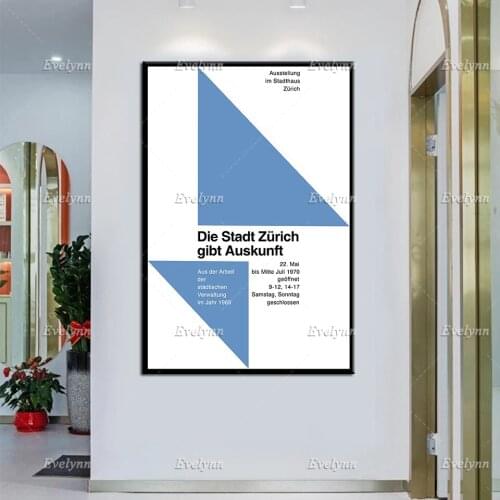 Exhibition Poster Exhibition In The Townhouse Zurich By Hans Neuberg 1970 Modern Home Decor Prints Wall Art Canvas Unique Gift