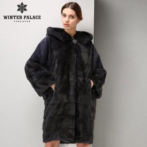 Winter Fashion high-grade women mlnk coat long fur coat Comfortable mlnk fur coat Mandarin Collar coat WINTER PALACE
