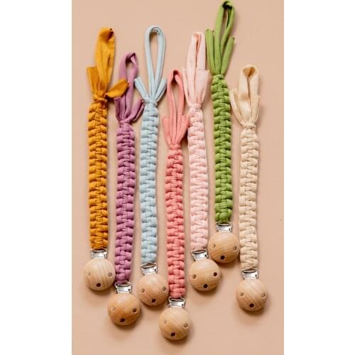 1 pcs Woven Cotton Rope Baby Pacifier Clips Chain Ins Braided Pacifier Holder Soother Chain for Infant Baby Feeding 25*3CM